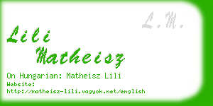 lili matheisz business card